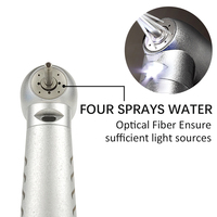 Pièce à main dentaire à fibre optique haute vitesse, 4 jets d'eau, bouton poussoir, compatible avec le coupleur rapide KV, pièce à main à turbine à air pour clinique dentaire