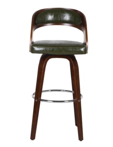 2024 Simple Modern <strong>Bar</strong> Furniture <strong>Cane</strong> Low Back Leather Swivel Wood <strong>Bar</strong> <strong>Stool</strong> 26inch Height Adjustable Footrest Walnut Plywood - Product Image 1