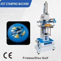Machine de marquage à chaud pneumatique semi-automatique spéciale pour le marquage de logos personnalisés sur surfaces incurvées de disques de frisbee et de golf
