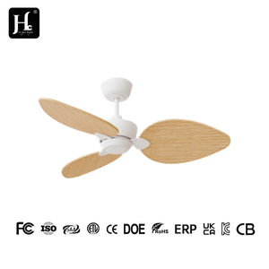 Ventilador de techo moderno con aspas de ABS color madera, luces LED y control remoto. - Product Image 3