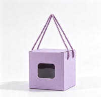 Boîte cadeau carrée avec poignée en corde torsadée, boîte d'emballage portable en papier kraft pour pot de miel, petits cadeaux