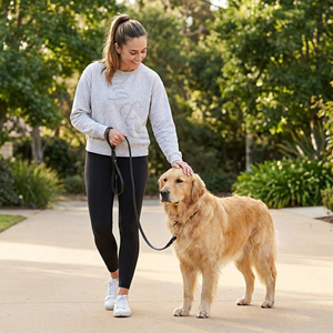 PU Leather Dog Leash Poop Bag Holder Heavy Duty Braided Lead Brass Snap Hook Soft Padded Handle Water Resistant Eco-Friendly - Product Image 6