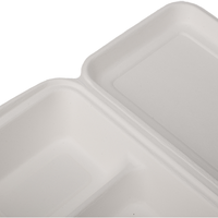 Emballage en pulpe jetable biodégradable à 2 compartiments Boîte à lunch en bagasse de canne à sucre Assiettes jetables sans danger pour les aliments