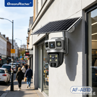 DREAMKACHER AF-AB10 Caméra WIFI 2,8 pouces Solaire 4G Double Source Lumineuse H.265 Affichage 2MP Double Objectif Utilisation Intérieure/Extérieure Cloud Bidirectionnelle