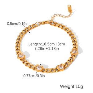 สร้อยข้อมือสแตนเลสสตีลสไตล์ยุโรปอเมริกัน รุ่นคลาสสิค ชุบทอง 18K ดีไซน์โรแมนติก หรูหรา สำหรับผู้หญิง รุ่น SL244 - Product Image 5