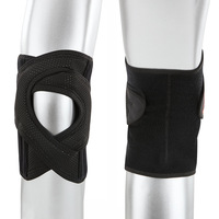 Genouillère de sport unisexe noire réglable, légère et respirante, avec fermeture auto-agrippante en néoprène N-Cloth pour la rééducation