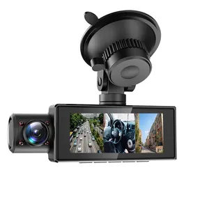 1080P Dual Cabin กล้องสามตัว,กล้อง IR Night Vision GPS Logger กล้องติดรถยนต์กล่องดำยานพาหนะ DVR