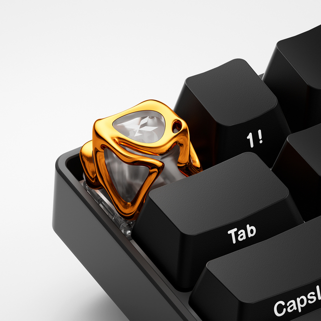 XVX Keycaps Custom Metal Liquid Gold Transparent 1U Keyboard Keycaps Replacement for Mechanical Keyboard Made in China