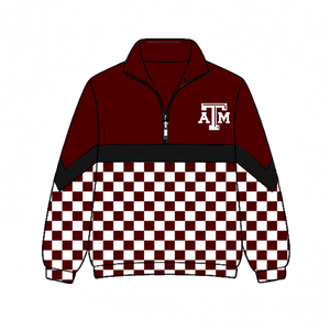 Veste de survêtement homme XY0622 personnalisée à col montant et demi-zip, motif damier, coupe-vent sport à blocs de couleur et patchwork - Product Image 6