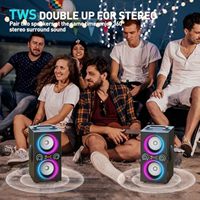   Altavoces, Altavoz Portátil Inalámbrico TWS de 80W, Luces Rítmicas, Altavoz Estéreo de 100dB con BassUp