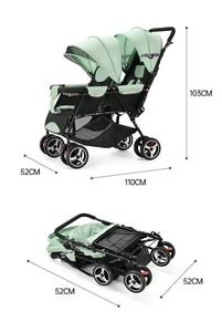 Высококачественные складные двойные коляски с регулируемыми сиденьями из нержавеющей стали и ткани для оптовой продажи - Product Image 5