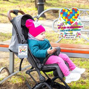 Autiste s'il vous plaît être patient autisme étiquette d'identification médicale avec autocollants et crochet pour porte de fenêtre de <span class=keywords><strong>maison</strong></span> - Product Image 3