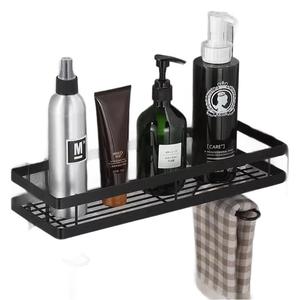 Étagère de rangement pour salle de bain en fer forgé, murale, d'angle, imperméable, résistante à l'humidité, durable, noire, rectangulaire, taille personnalisée - Product Image 2