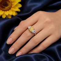 Bague de fiançailles en argent sterling 925 avec trois pierres de moissanite taille brillant rond serties à griffes, bijoux de mariage