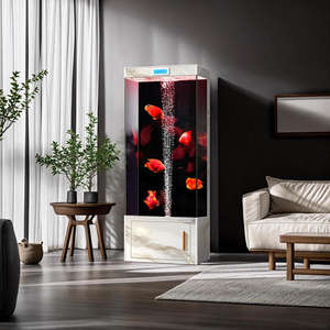 Aquarium intelligent vertical moderne pour salon, avec circulation automatique, sans changement d'eau, en verre ultra-transparent, livré en boîte - Product Image 3