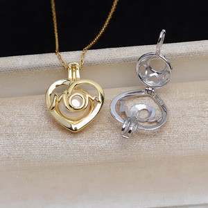 Colgante de Plata S925 con Forma de Corazón, Sin Perforar, 8mm 6mm, para Collares de Mujer, 5123, Accesorio para DIY, Soporte para Piedras Principales de Circonio - Product Image 2