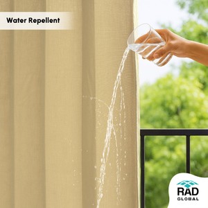 Buy <b>Tan</b> Water Repellent Premium Outdoor Curtains with Warm Neutral Elegance for Modern Patios Balconies and Garden Retreats - Product Image 6
