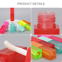 Tubes de gloss à lèvres ronds et carrés personnalisables avec logo, en gros, avec grand applicateur et bouchon à vis, tubes en PET pour fond de teint liquide