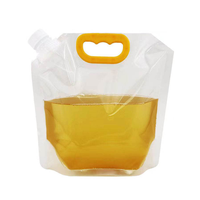 Logo personnalisé Sac pochette à bec en plastique transparent pour boisson Sac à grains de détergent Poignée transparente pour lessive liquide Sac à bière de grand calibre
