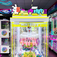Machine d'arcade à clip rotatif avec logo lumineux, machine distributrice de prix suspendus LED attrayante