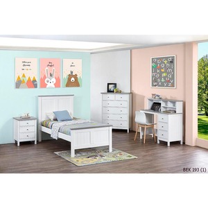 ชุดห้องนั่งเล่นเด็ก BEK 193A เฟอร์นิเจอร์บ้านไม้ยางพาราเนื้อแข็งสีซีเมนต์/ขาว ดีไซน์หรูหราทันสมัย ตกแต่งอย่างประณีต ทนทาน ผลิตในมาเลเซีย - Product Image 2