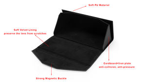 Custom logo Debossed Hot Stamping Glasses Box Packaging Spectacle Boxes <strong>Eyewear</strong> Sun Glasses Leather Magnetic Sunglasses <strong>case</strong> - Product Image 6