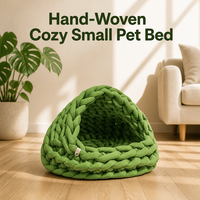 Lit pour chat exclusif transfrontalier, classique et tendance, tricoté, fermé, motif à carreaux, pour animaux de compagnie, toutes saisons, chauffant pour l'hiver