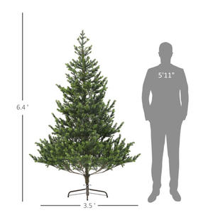 Sapin de Noël artificiel DB de 1,80 m (6 pieds) avec aiguilles de pin, base métallique, pré-éclairé, décoration intérieure pour les fêtes, lumières LED blanc chaud - Product Image 3