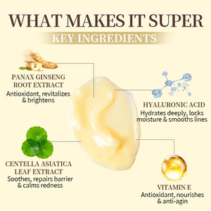 Crema Viso Illuminante al Ginseng, Acido Ialuronico e Vitamina 20g per Levigare, Rassodare e Rimuovere le Macchie Scure - Product Image 4