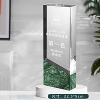 Trophées et récompenses en cristal K9 marbré personnalisés en gros, gravés à la main, en verre, médailles et plaques