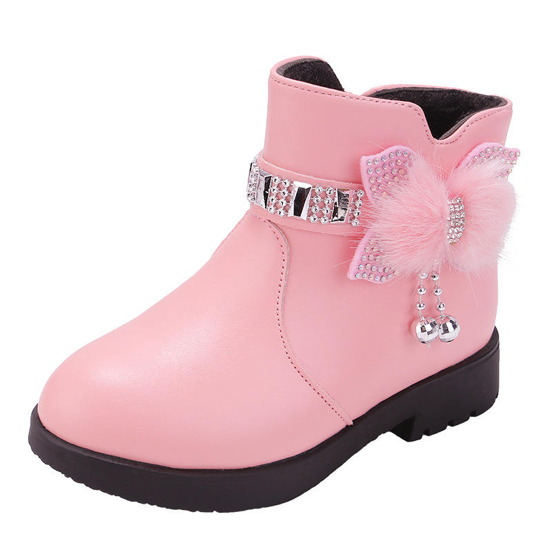 Zipper Little Girls Fashion High Heel Children Winter Boots