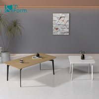 Carré Rectangle Grandes Jambes En Métal Contreplaqué Top Design Moderne En Bois Bureau Directeur Exécutif Salle Zone De Réception Café Table À Thé