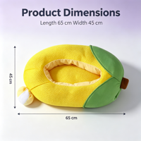 Nouveau lit pour animaux de compagnie en forme de maïs, en peluche écologique à thème de dessin animé, pour chats et chiens, lavable en machine, surface en maille respirante