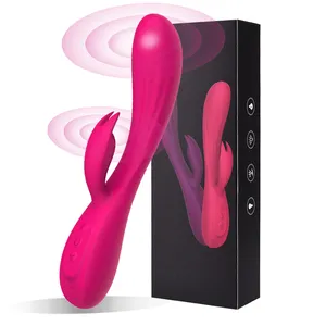 Silicone Masturbator Full Coverage Glue Rabbit Vibrator Usb Charging 10 Frequency Double Motor Massage Stick Adult Sex Product