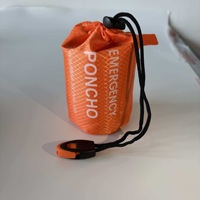 Imperméable de survie portable en PE enduit d'aluminium, anti-poussière, coupe-vent et imperméable, essentiel pour le camping, la randonnée et les situations d'urgence en extérieur