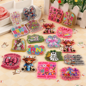 Insignia de Enfermera Personalizada Colorida con Porta Insignias Acrílico Plano, Patrones Florales y Texto para Decoraciones DIY, Marca Kovict - Product Image 6