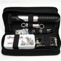 Kit d'outils de réparation de sac de vélo, Kit de réparation multifonctionnel, pompe en alliage d'aluminium pour vélo de montagne DT3085