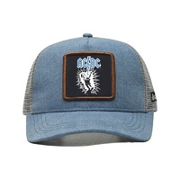 Gorra de malla Richardson 112 personalizada de fábrica OEM, visera azul vaquero, impresión personalizada por sublimación, unisex, para camionero, diseño de frutas