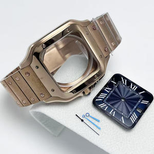 Caja Cuadrada <span class=keywords><strong>de</strong></span> Oro Rosa <span class=keywords><strong>de</strong></span> 38 mm Personalizada ODM/OEM con Correa <span class=keywords><strong>de</strong></span> Acero Inoxidable, Apta para Accesorios <span class=keywords><strong>de</strong></span> Reloj con Movimiento NH35 - Product Image 3