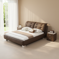 Lit en cuir capitonné de style moderne et luxueux sur mesure avec un cadre en bois massif de 1,5, 1,8 ou 2 mètres, ensemble de chambre à coucher haut de gamme