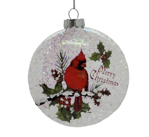 Adorno Navideño de Cristal Transparente con Pájaro Cardenal y Bayas de Acebo para Amantes de las Aves, Agrega un Toque de Rojo a tus Decoraciones Festivas - Product Image 3