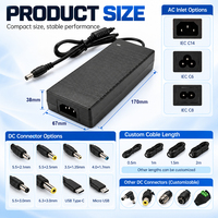 Adaptateur d'alimentation de bureau 12V 10A 120W, connecteur CC 5,5x2,5 mm, adaptateur AC/DC à faible ondulation pour écran d'ordinateur, scanner