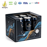 Boîte d'emballage auto-érectrice en carton ondulé écologique imprimée sur mesure Xiangyu pour six canettes de bière artisanale ou de vodka
