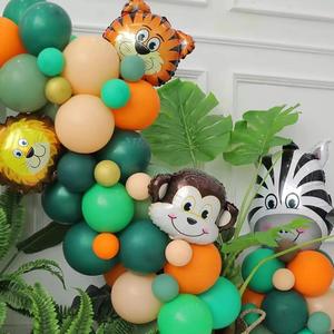 Kit <span class=keywords><strong>Arche</strong></span> de Ballons Thème Jungle Forêt Girafe Vert et Orange Kit de Fournitures de Décorations d'Anniversaire pour Enfants Garçons - Product Image 2
