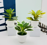 Plante artificielle réaliste en pot Vcare, faite à la main, en plastique, pour la décoration intérieure et les fêtes