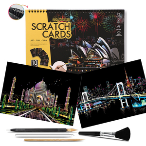 Conjunto de Papel para Desenho Mágico, Papel para Raspar, Arte e Artesanato para Meninos e Meninas, Arte de Raspar para Crianças - Product Image 1