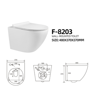 Designs de salles de bain : WC <span class=keywords><strong>suspendu</strong></span> mural en céramique moderne avec chasse d'eau, <span class=keywords><strong>bidet</strong></span> intégré - Product Image 3
