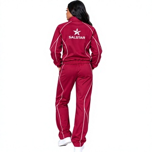 Conjunto Deportivo para Mujer Color Borgoña, Ropa Deportiva de Poliéster al Por Mayor, Traje para Correr con Logotipo Personalizado, Chándal de Entrenamiento Atlético para Mujer - Product Image 4