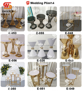 SMOOTH New Arrival Chic Gold Metal Plinths Display Set Flower Plinth <b>Stand</b> for Wedding Party Events Decoration - Product Image 5