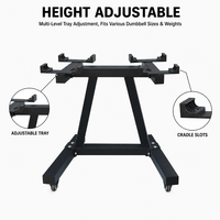 Support de Rangement Portable en Fer pour Haltères, Réglable en Hauteur, avec Plateau Multi-niveaux et Emplacements pour Haltères, Idéal pour l'Entraînement de Force à Domicile